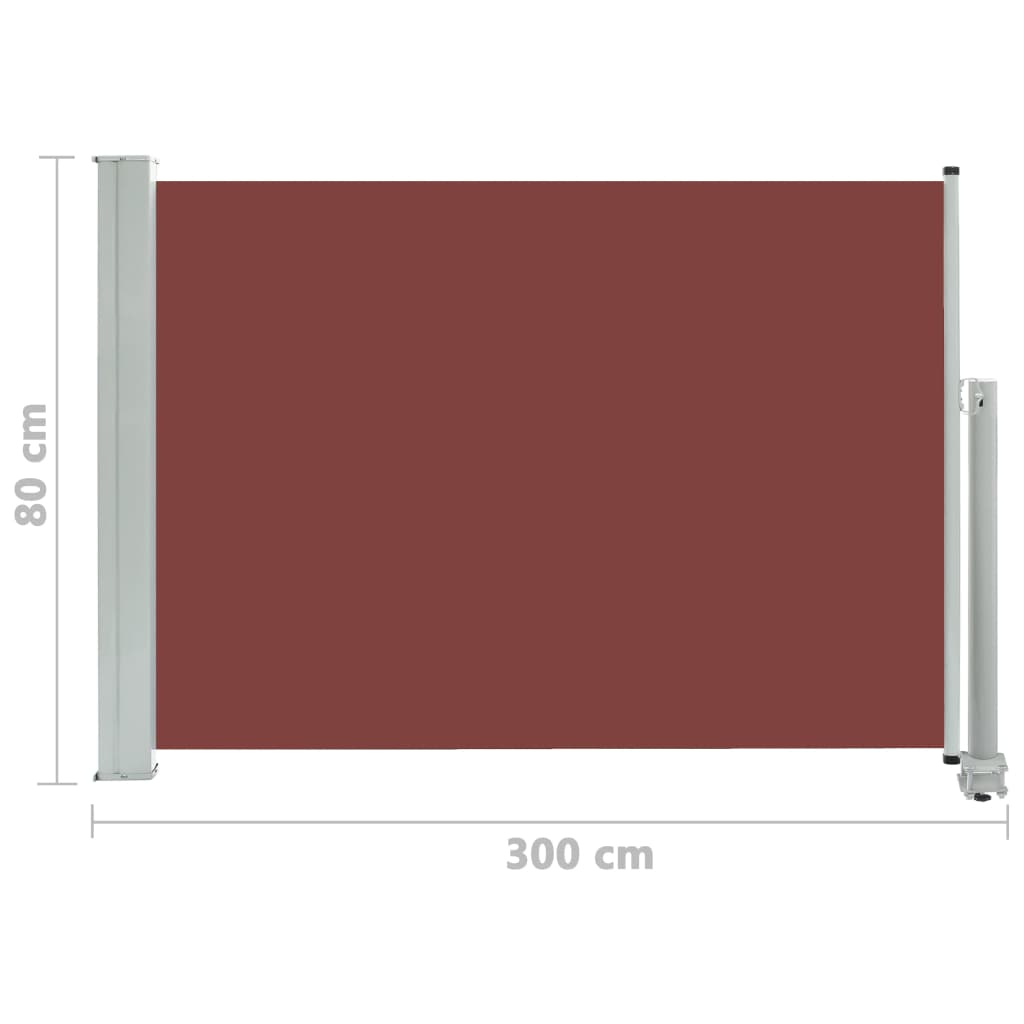 Ausziehbare Seitenmarkise 80×300 cm Braun