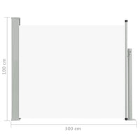 Thumbnail for Ausziehbare Seitenmarkise 100x300 cm Creme