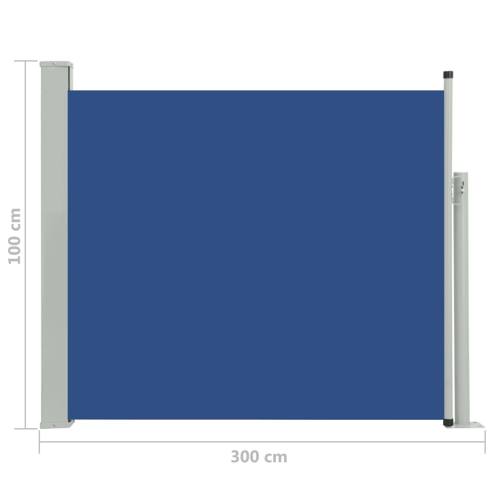 Ausziehbare Seitenmarkise 100x300 cm Blau
