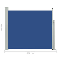 Thumbnail for Ausziehbare Seitenmarkise 100x300 cm Blau