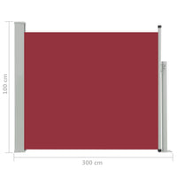 Thumbnail for Ausziehbare Seitenmarkise 100x300 cm Rot