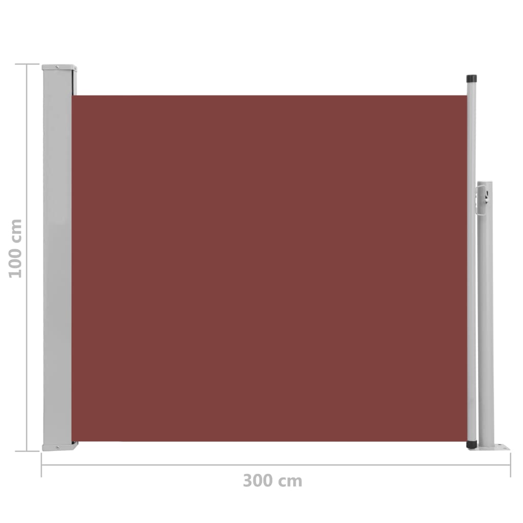 Ausziehbare Seitenmarkise 100x300 cm Braun