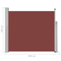Thumbnail for Ausziehbare Seitenmarkise 100x300 cm Braun