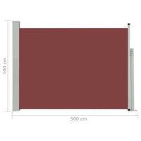 Thumbnail for Ausziehbare Seitenmarkise 100×500 cm Braun