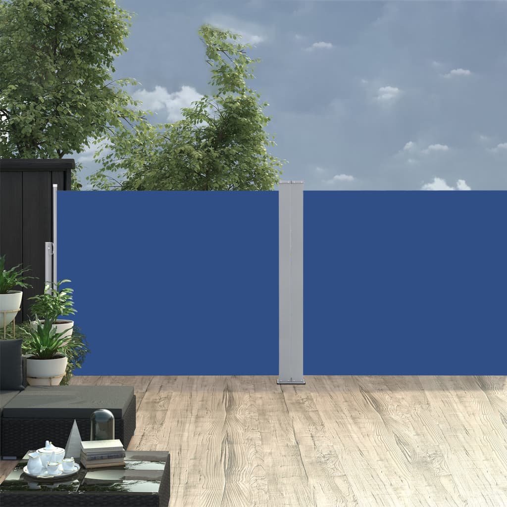Ausziehbare Seitenmarkise Blau 140 x 1000 cm