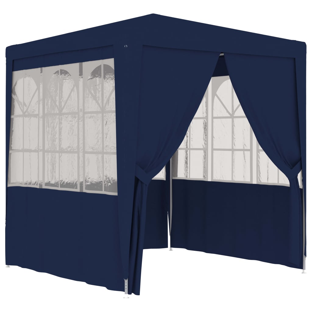 Profi-Partyzelt mit Seitenwänden 2×2m Blau 90 g/m²