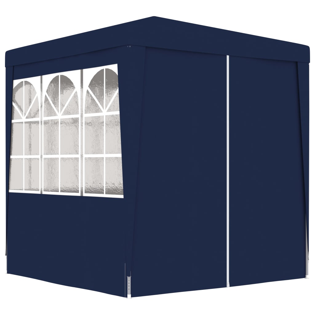 Profi-Partyzelt mit Seitenwänden 2×2m Blau 90 g/m²