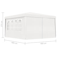 Thumbnail for Profi-Partyzelt mit Seitenwänden 4×4 m Weiß 90 g/m²