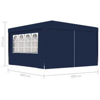 Thumbnail for Profi-Partyzelt mit Seitenwänden 4×4 m Blau 90 g/m²