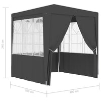 Thumbnail for Profi-Partyzelt mit Seitenwänden 2×2m Anthrazit 90 g/m²