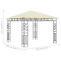 Thumbnail for Pavillon mit Moskitonetz 3x3x2,73 m Creme 180 g/m²