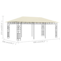 Thumbnail for Pavillon mit Moskitonetz 6x3x2,73 m Creme