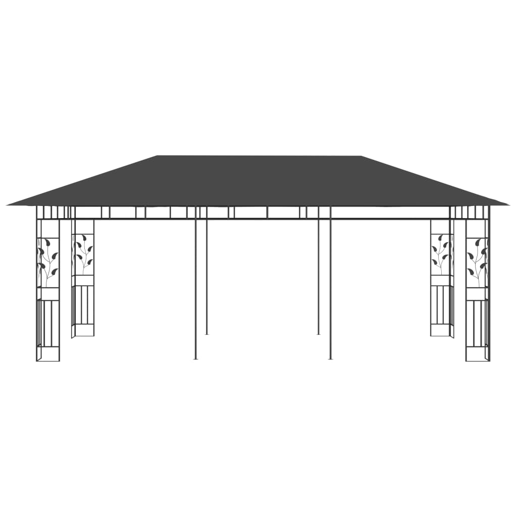 Pavillon mit Moskitonetz 6x3x2,73 m Anthrazit