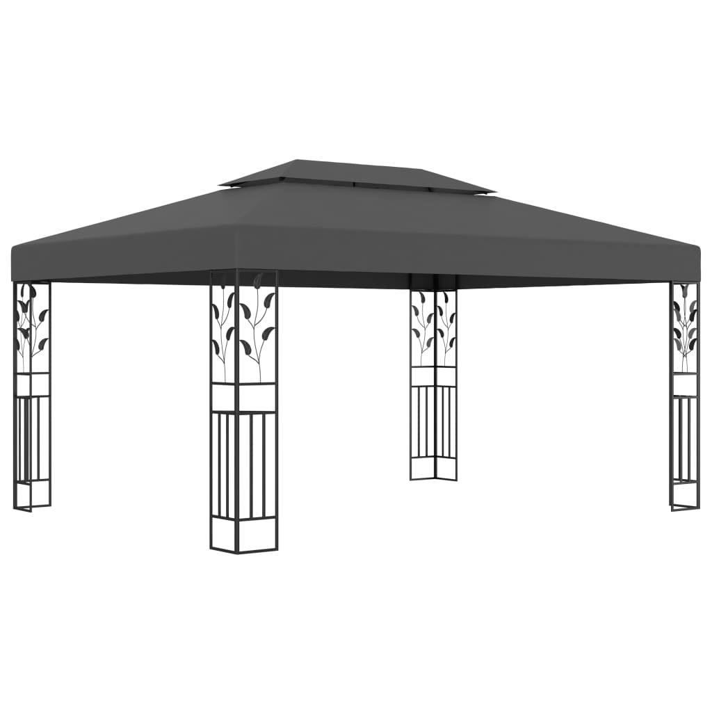 Pavillon mit Doppeldach 3x4 m Anthrazit