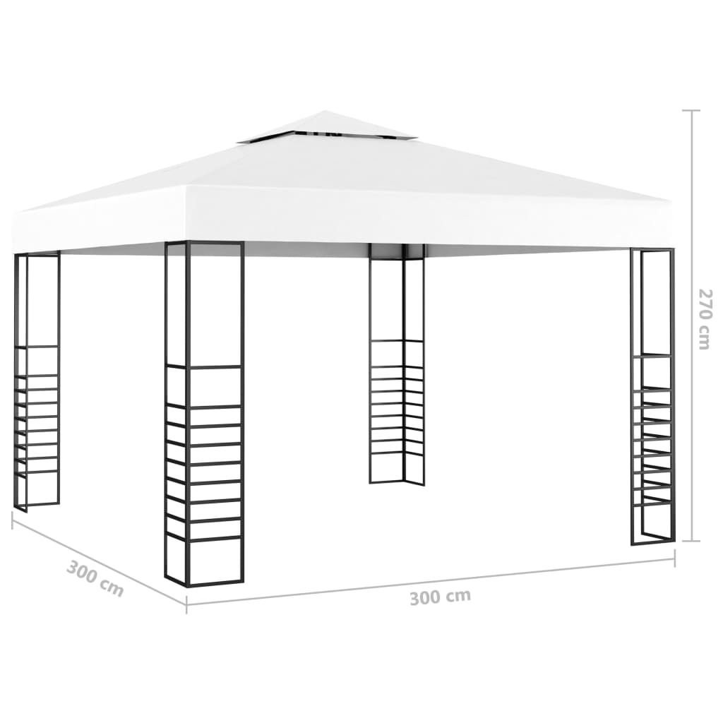 Gartenpavillon 3×3 m Weiß