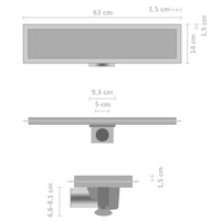 Thumbnail for Duschablauf 2-in-1 Abdeckung 63×14 cm Edelstahl