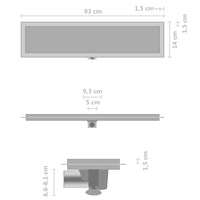 Thumbnail for Duschablauf 2-in-1 Abdeckung 93×14 cm Edelstahl