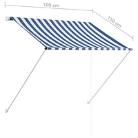 Thumbnail for Einziehbare Markise 100×150 cm Blau und Weiß