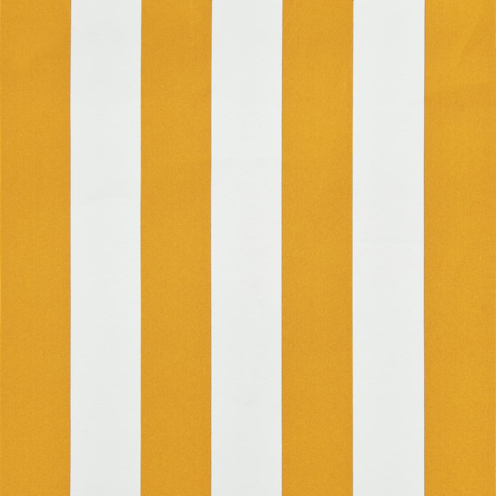 Einziehbare Markise mit LED 150×150 cm Gelb und Weiß