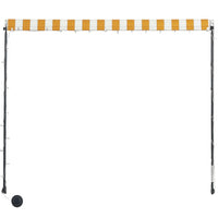 Thumbnail for Einziehbare Markise mit LED 150×150 cm Gelb und Weiß