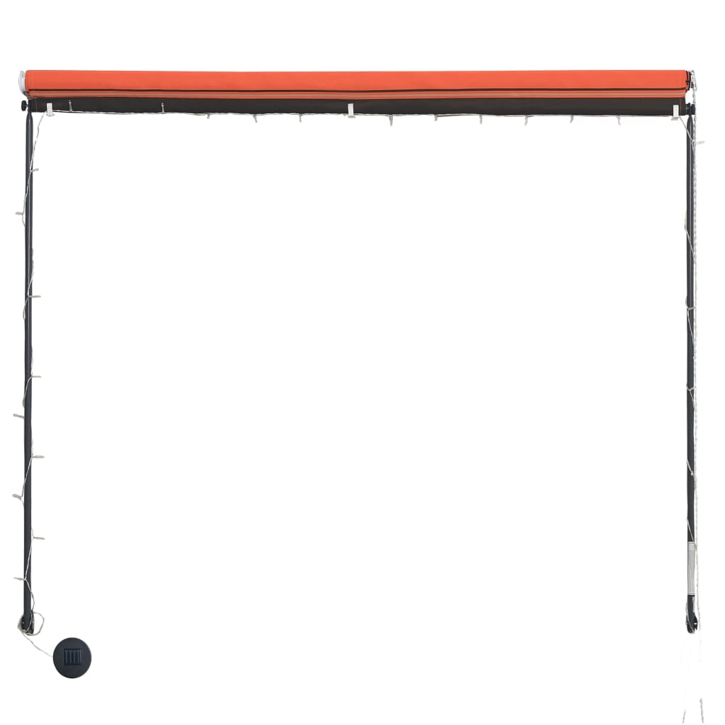 Einziehbare Markise mit LED 250×150 cm Orange und Braun