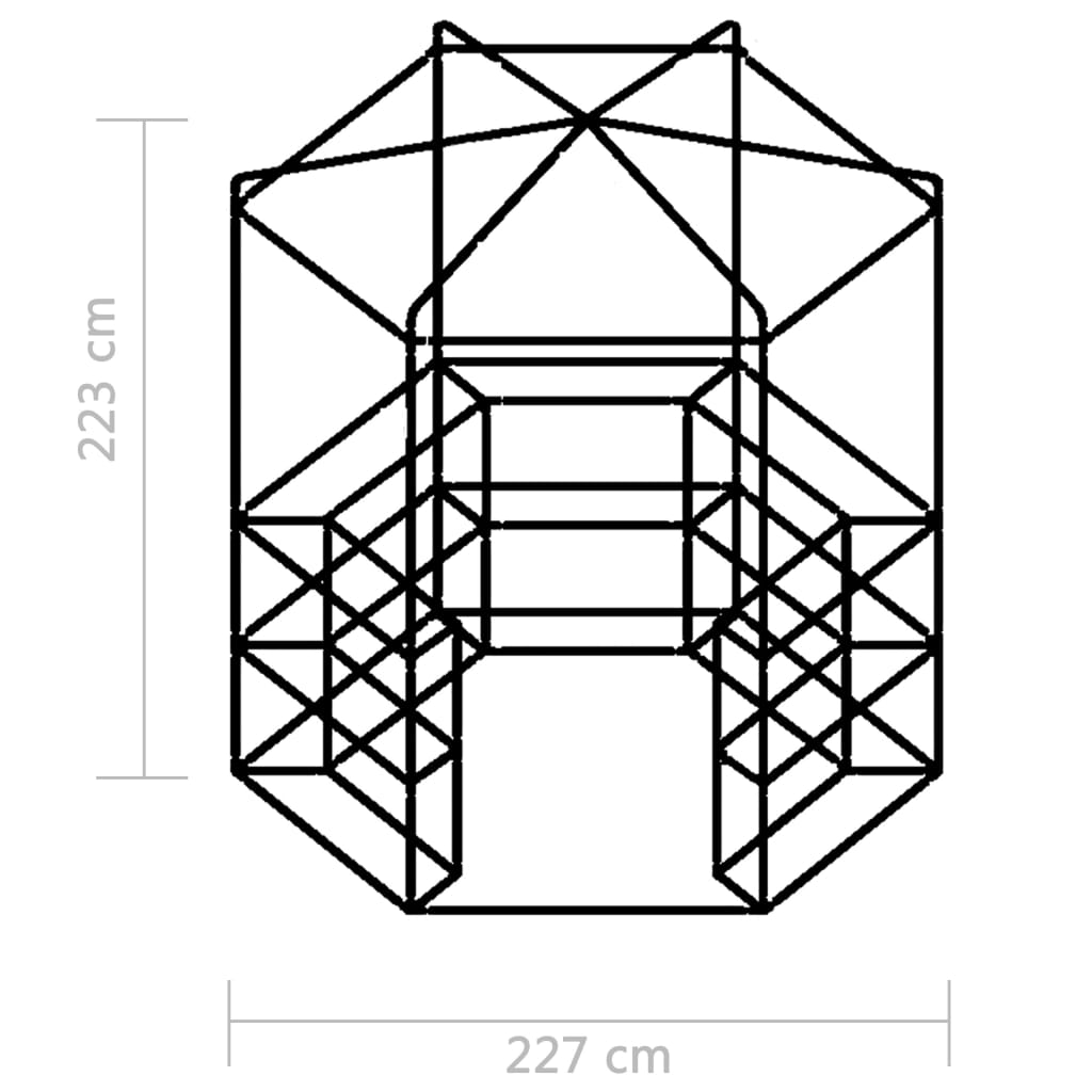 Gewächshaus mit Regalen Stahl 227 x 223 cm