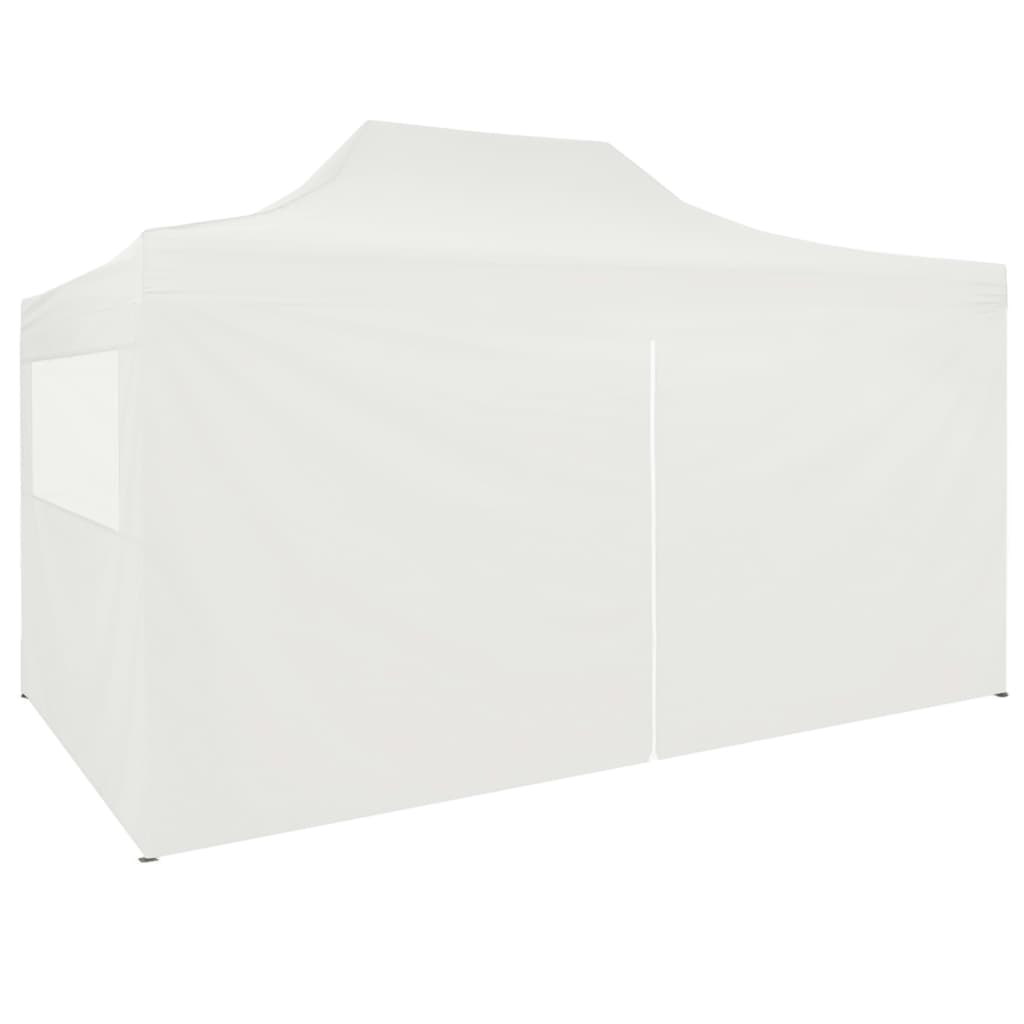 Faltbares Partyzelt mit 4 Seitenwänden 3 x 4,5 m Weiß