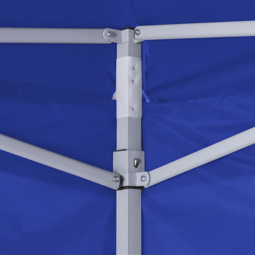 Profi-Partyzelt Faltbar mit 4 Seitenwänden 2×2m Stahl Blau