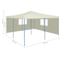 Thumbnail for Faltpavillon mit 2 Seitenwänden 5x5 m Creme
