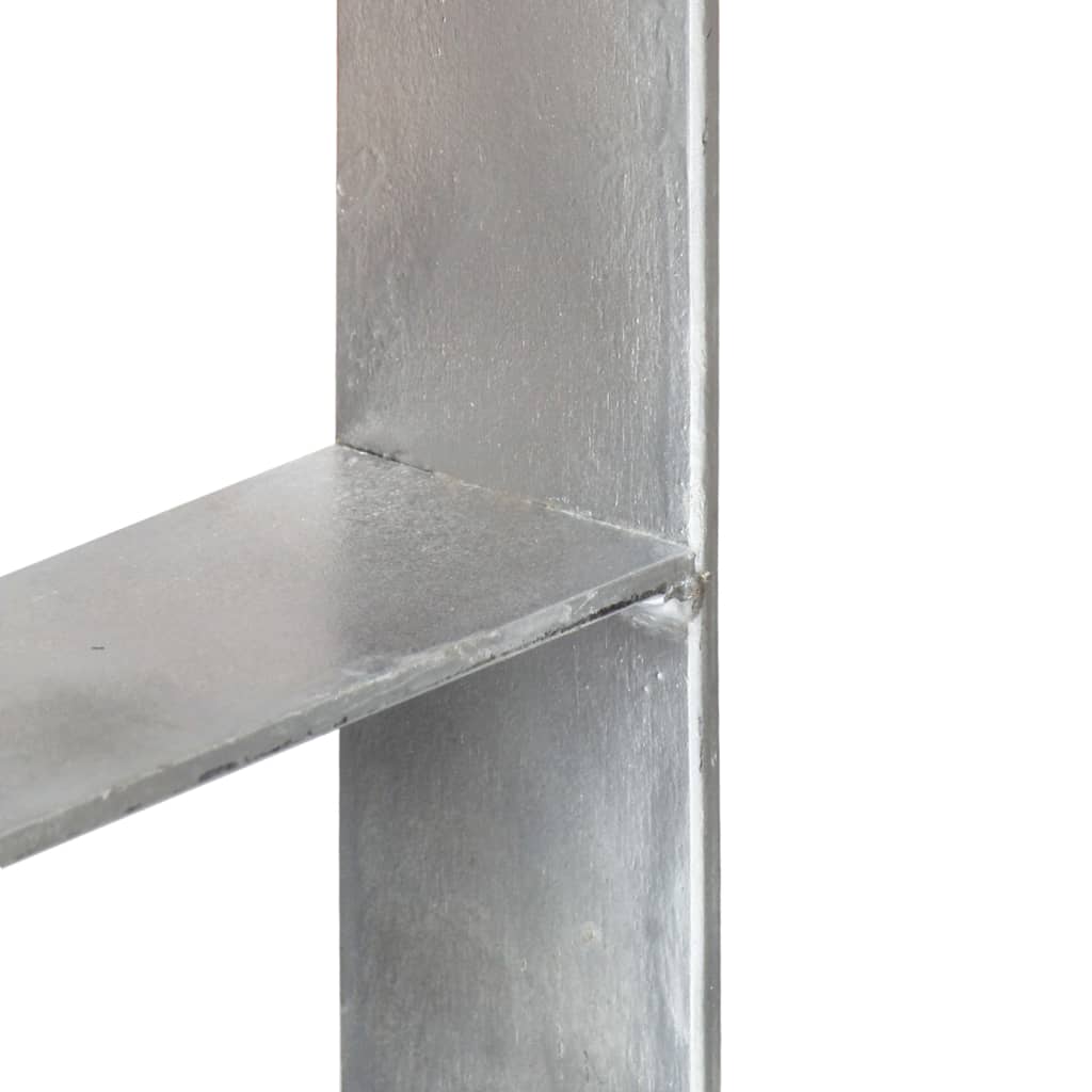 Pfostenträger 2 Stk. Silbern 8×6×60 cm Verzinkter Stahl