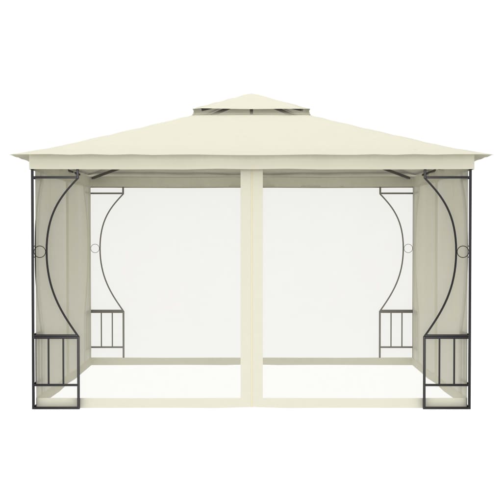Pavillon mit Vorhängen 300x300x265 cm Creme