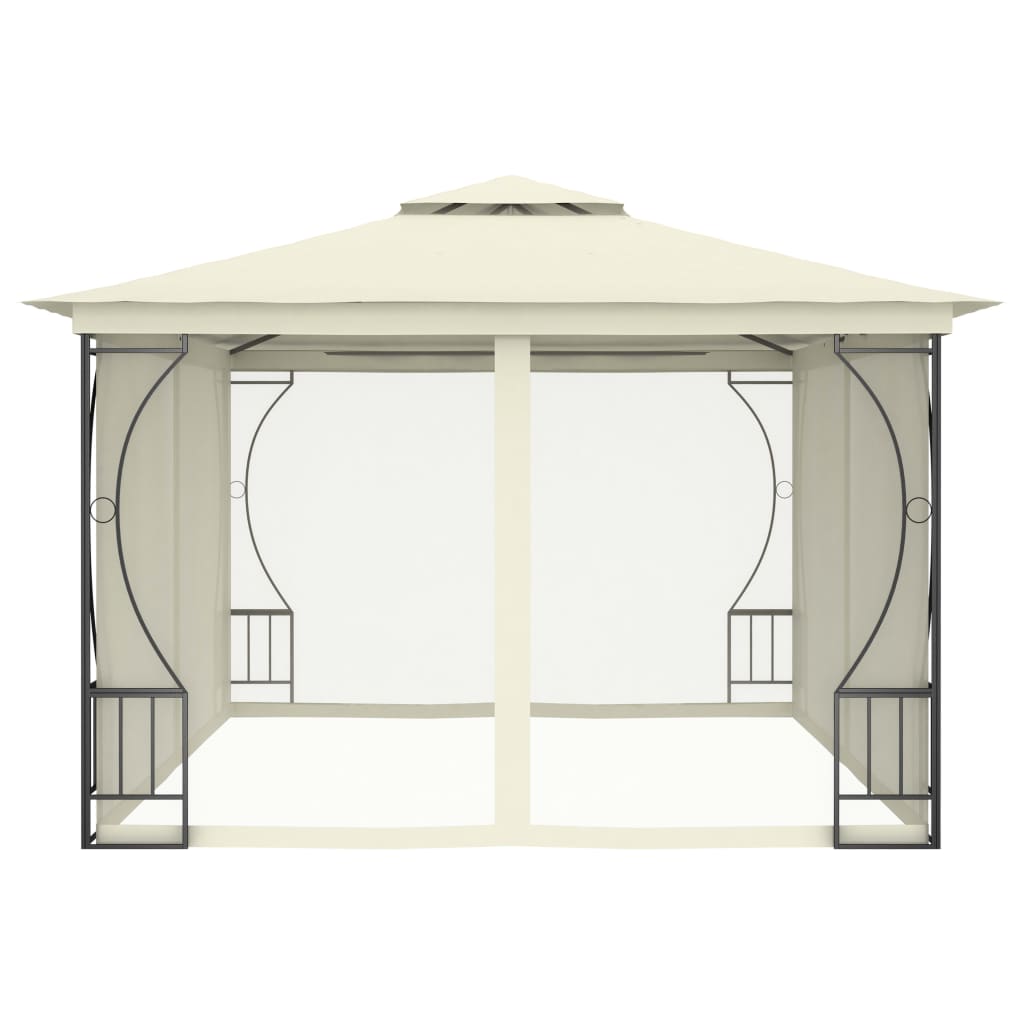 Pavillon mit Vorhängen 300x400x265 cm Creme