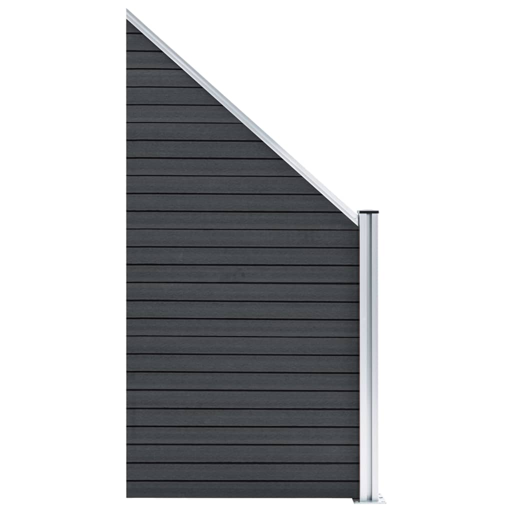 Zaunelement WPC 90×(100-180) cm Grau