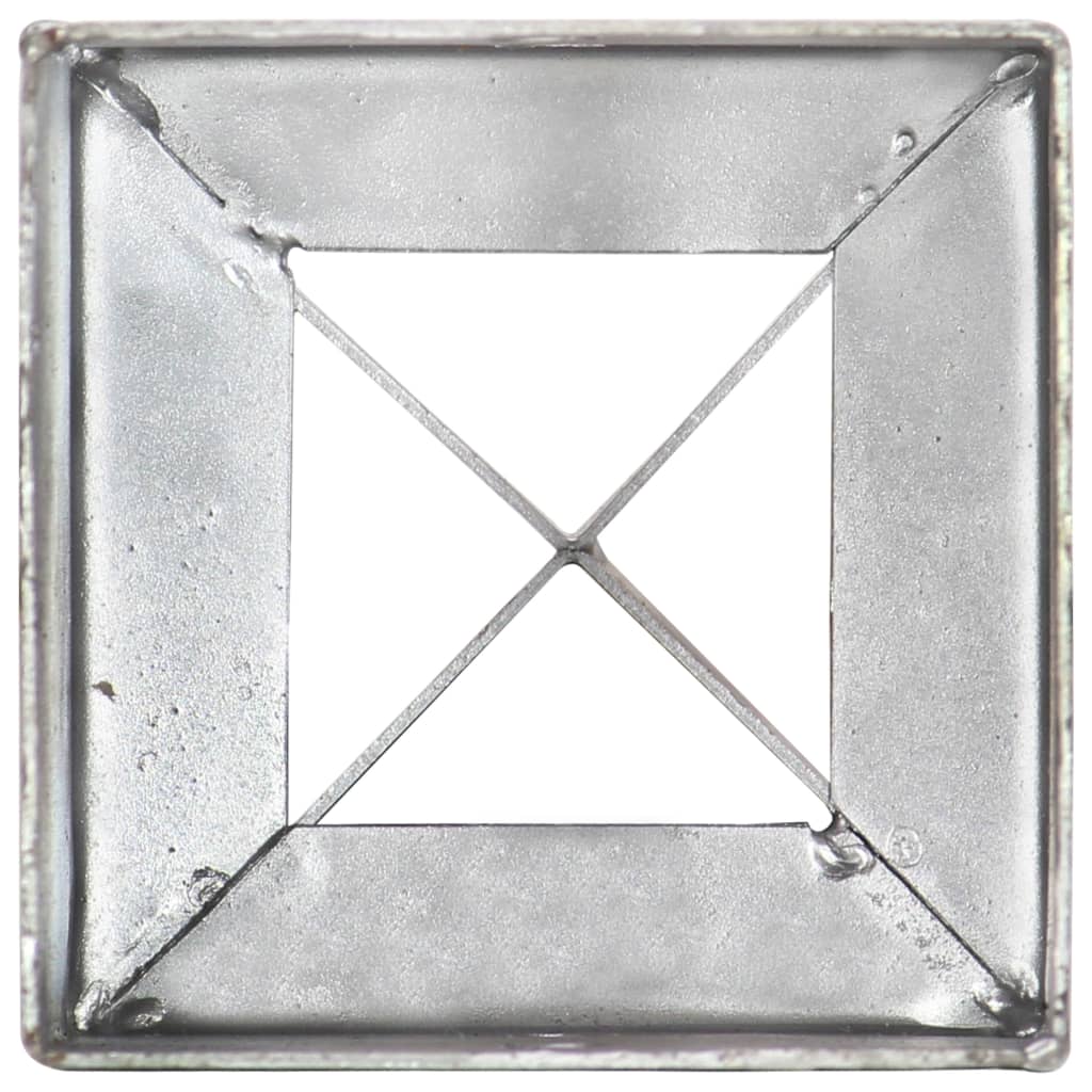 Erdspieße 12 Stk. Silbern 10×10×76 cm Verzinkter Stahl