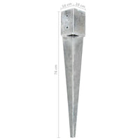 Thumbnail for Erdspieße 12 Stk. Silbern 10×10×76 cm Verzinkter Stahl