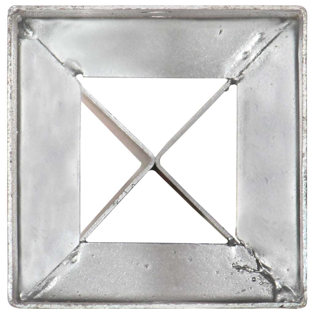 Erdspieße 6 Stk. Silbern 10×10×91 cm Verzinkter Stahl