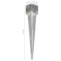 Thumbnail for Erdspieße 6 Stk. Silbern 14×14×91 cm Verzinkter Stahl