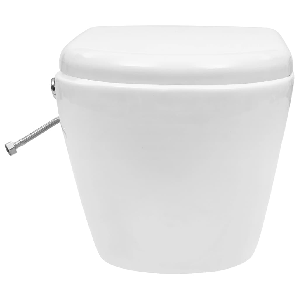 Wand-WC ohne Spülrand mit Bidet-Funktion Keramik Weiß