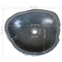 Thumbnail for Waschbecken Flussstein Oval 30-37 cm