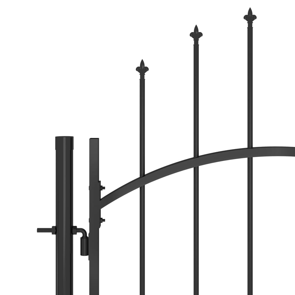 Gartentor Stahl 1x2,2 m Schwarz