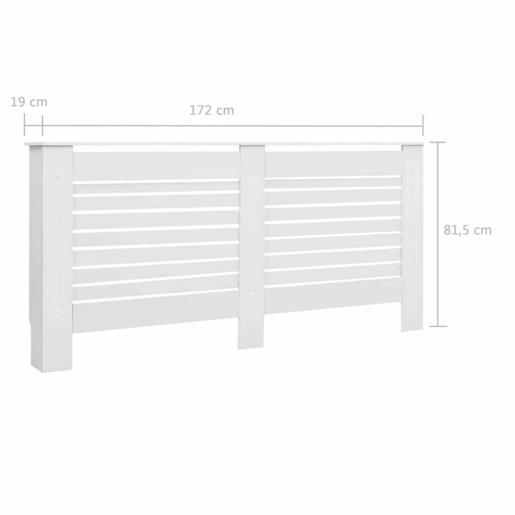 Heizkörperverkleidungen 2 Stk. Weiß 172×19×81,5 cm MDF