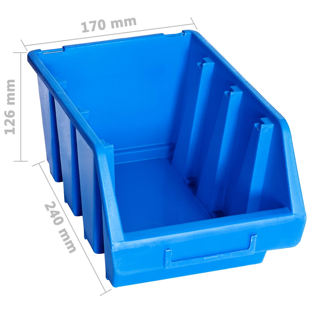 Stapelboxen 20 Stk. Blau Kunststoff