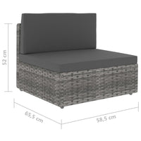 Thumbnail for Modulares 2-Sitzer-Sofa Poly Rattan Grau