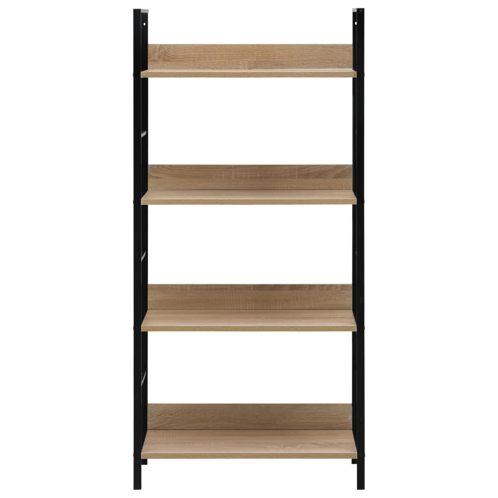 Bücherregal 4 Regalböden Eiche 60×27,6×124,5 cm Holzwerkstoff