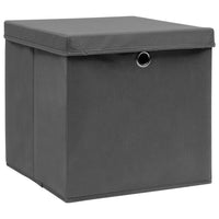 Thumbnail for Aufbewahrungsboxen mit Deckeln 10 Stk. Grau 32x32x32 cm Stoff
