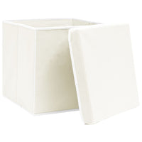 Thumbnail for Aufbewahrungsboxen mit Deckeln 4 Stk. Weiß 32x32x32 cm Stoff