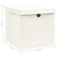 Thumbnail for Aufbewahrungsboxen mit Deckeln 4 Stk. Weiß 32x32x32 cm Stoff