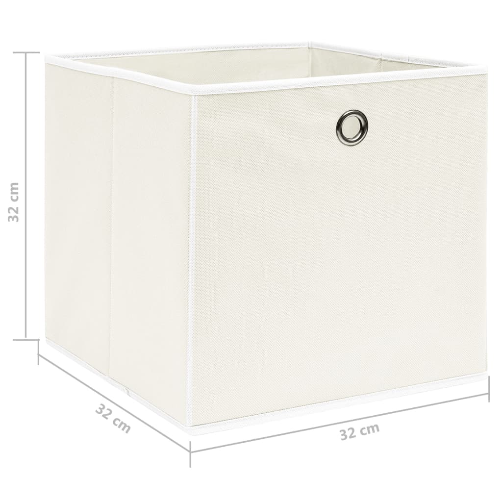 vidaXL Aufbewahrungsboxen 10 Stk. Weiß 32×32×32 cm Stoff
