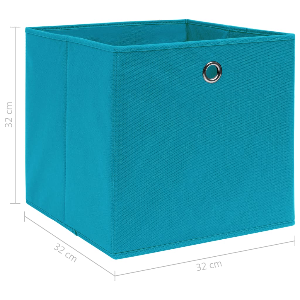 Aufbewahrungsboxen 10 Stk. Babyblau 32x32x32 cm Stoff