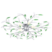 Thumbnail for Deckenleuchte mit Acrylglas-Blätter für 5 x E14-Lampen Grün